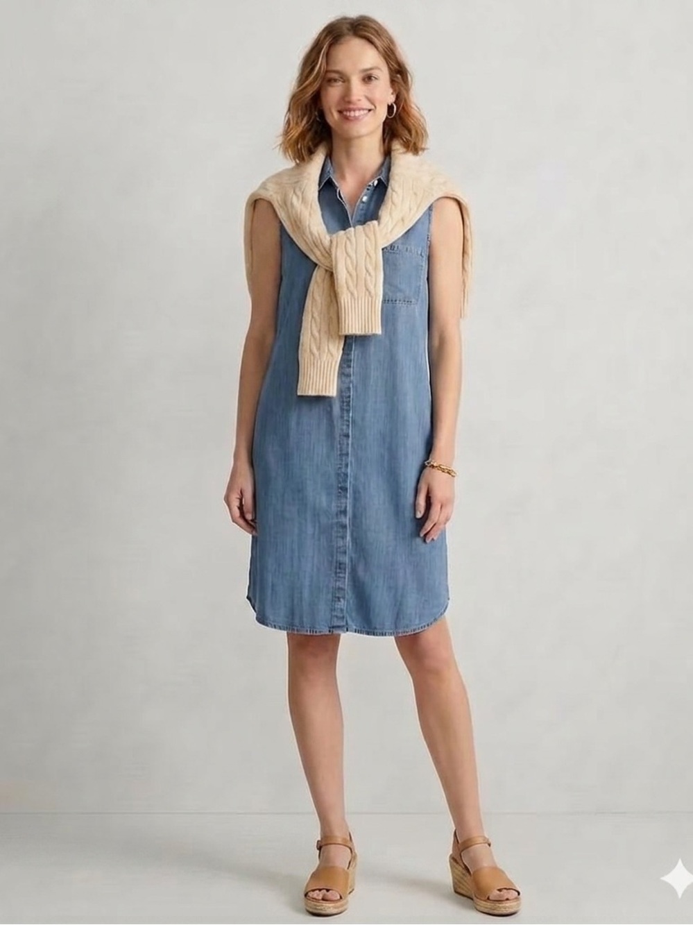 J. Crew Blue Lightweight Denim Button-Down-the-Front Shirtdress- Size XSmall